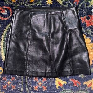 Aritzia Black Leather Skirt